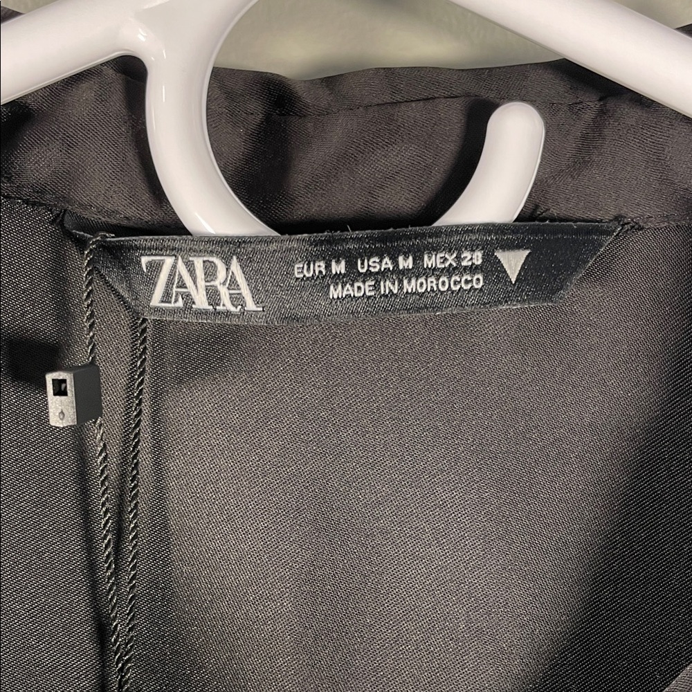 Zara Black Satin Asymmetrical Women's Dress Medium - Picture 2 of 12